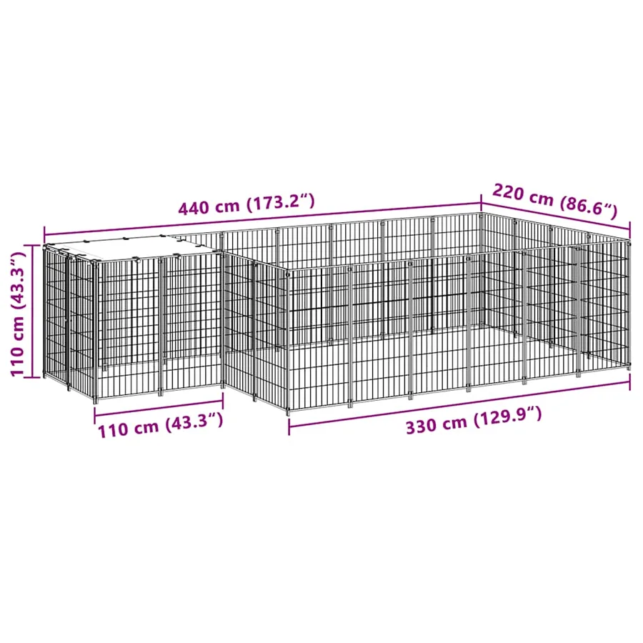 Chenil Noir 8,47 m² Acier - 7