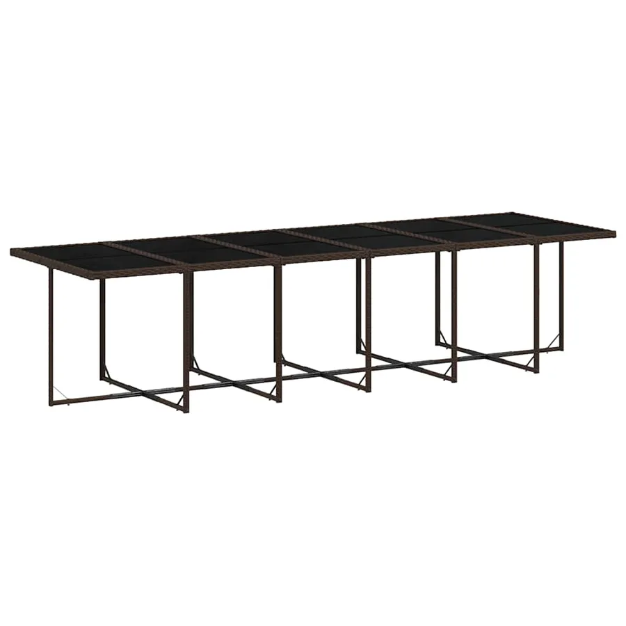Ensemble à manger de jardin et coussins 17 pcs marron rotin - 4