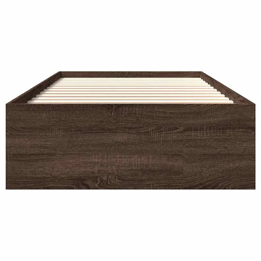 Cadre de lit sans matelas chêne marron 90x200cm bois ingénierie - 5