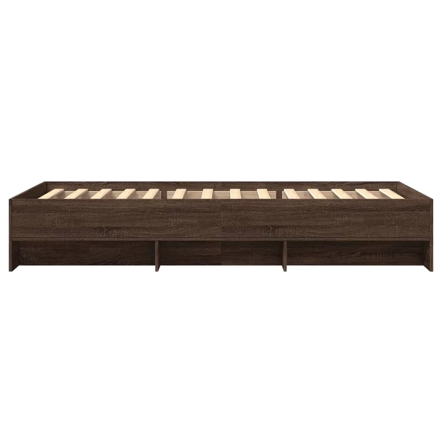 Cadre de lit sans matelas chêne marron 90x200cm bois ingénierie - 6
