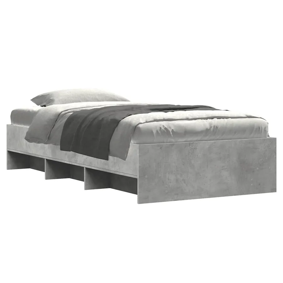 Cadre de lit sans matelas gris béton 90x200cm bois d'ingénierie - 3