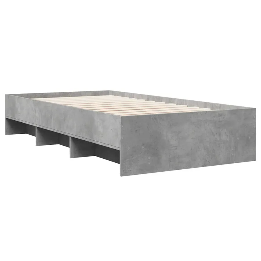 Cadre de lit sans matelas gris béton 90x200cm bois d'ingénierie - 7