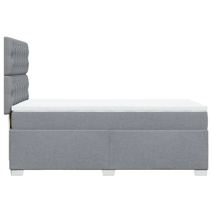 Sommier à lattes de lit avec matelas Gris clair 90x200 cm Tissu - 11