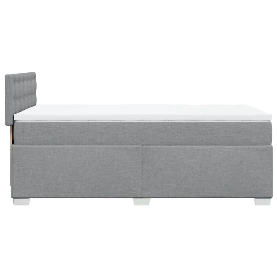 Sommier à lattes de lit avec matelas Gris clair 90x200 cm Tissu - 11