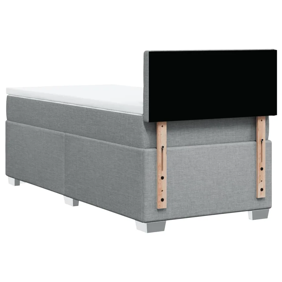 Sommier à lattes de lit avec matelas Gris clair 90x200 cm Tissu - 12