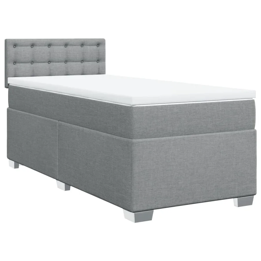 Sommier à lattes de lit avec matelas Gris clair 90x200 cm Tissu - 3