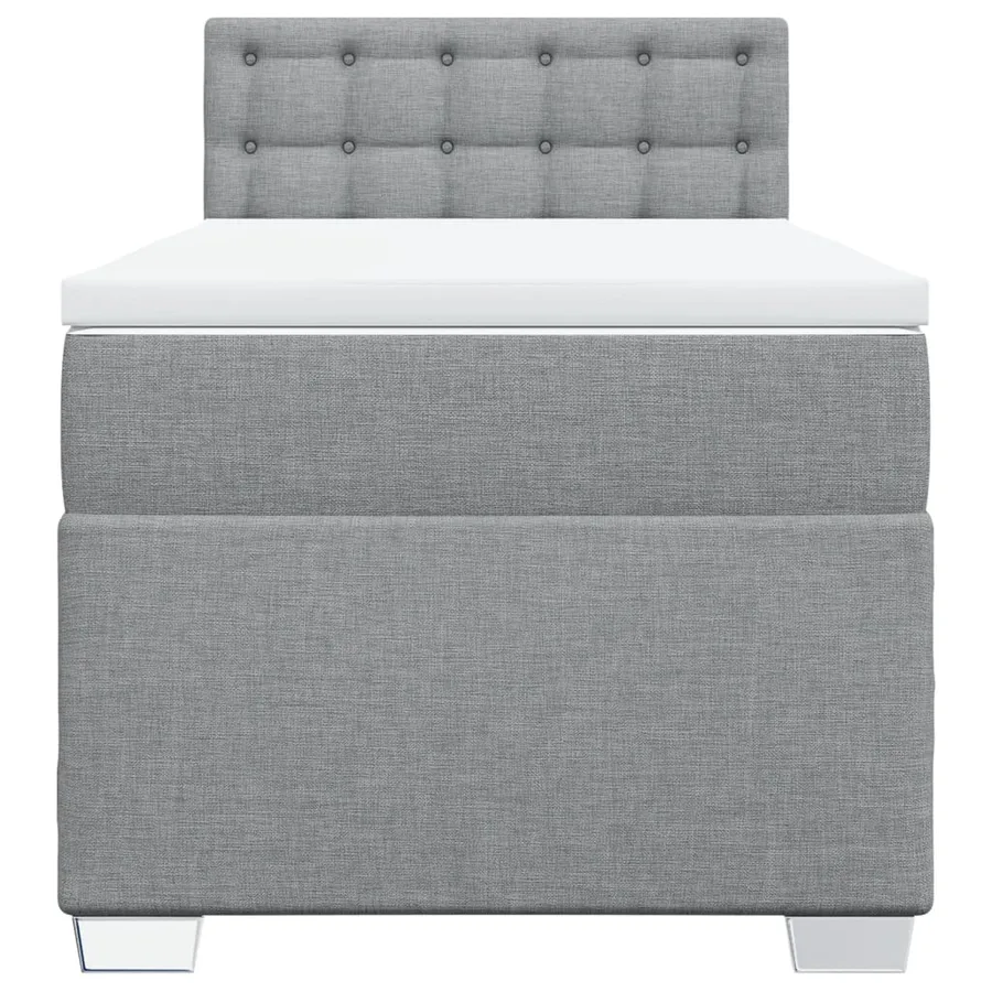 Sommier à lattes de lit avec matelas Gris clair 90x200 cm Tissu - 6