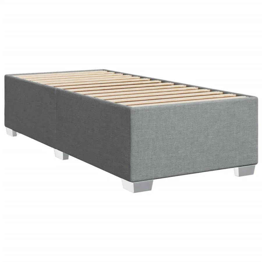 Sommier à lattes de lit avec matelas Gris clair 90x200 cm Tissu - 8