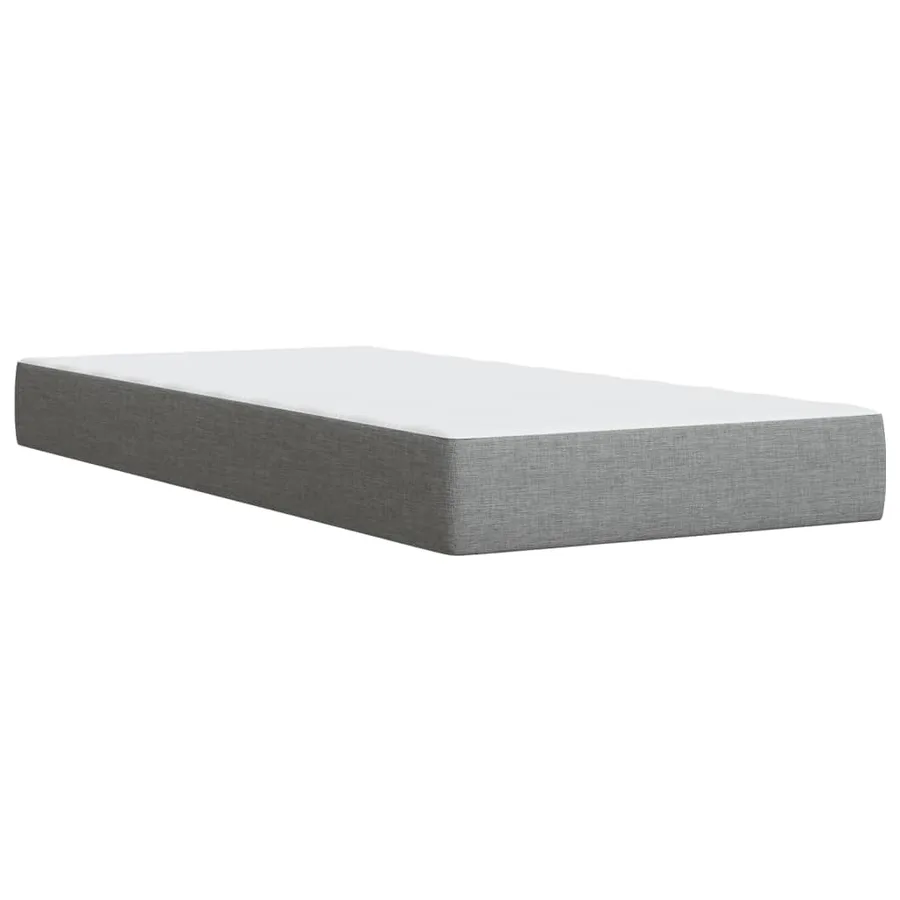 Sommier à lattes de lit avec matelas Gris clair 90x200 cm Tissu - 9