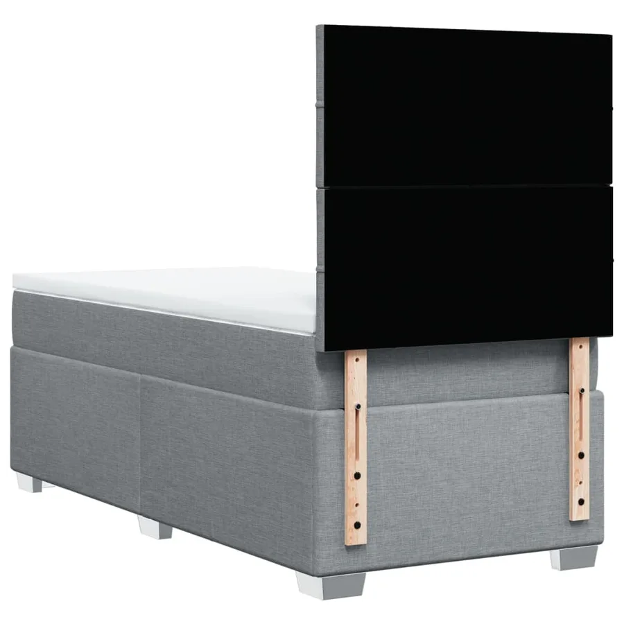 Sommier à lattes de lit avec matelas Gris clair 90x200 cm Tissu - 10