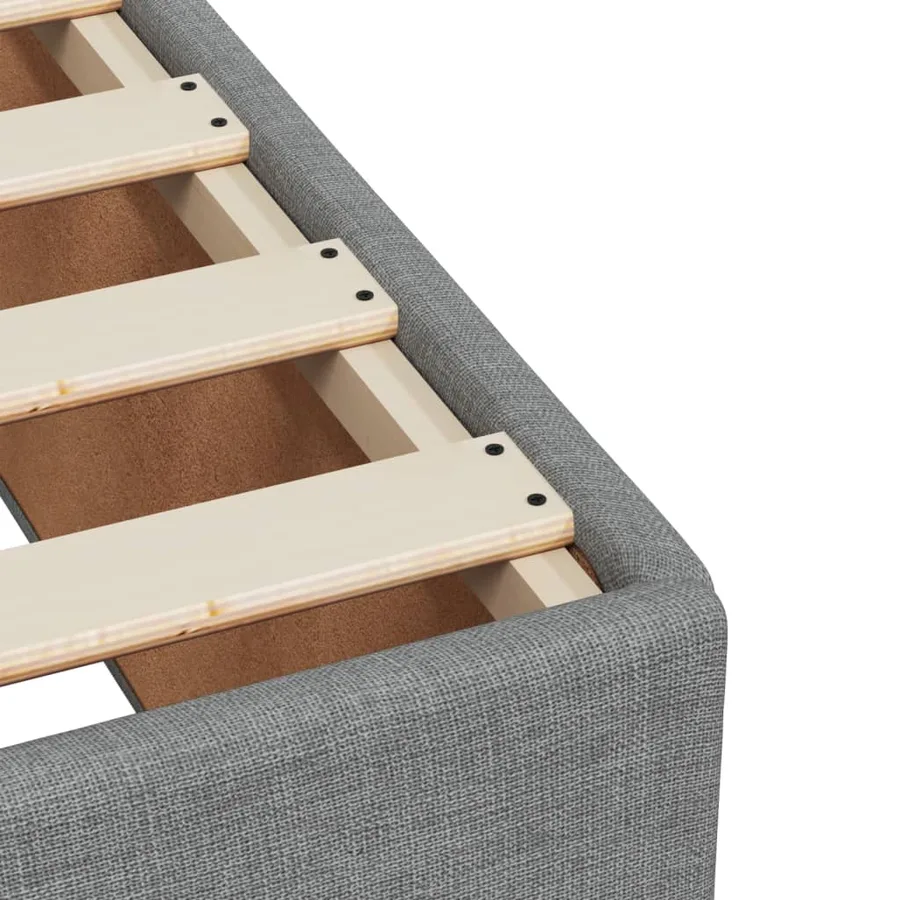 Sommier à lattes de lit avec matelas Gris clair 90x200 cm Tissu - 11