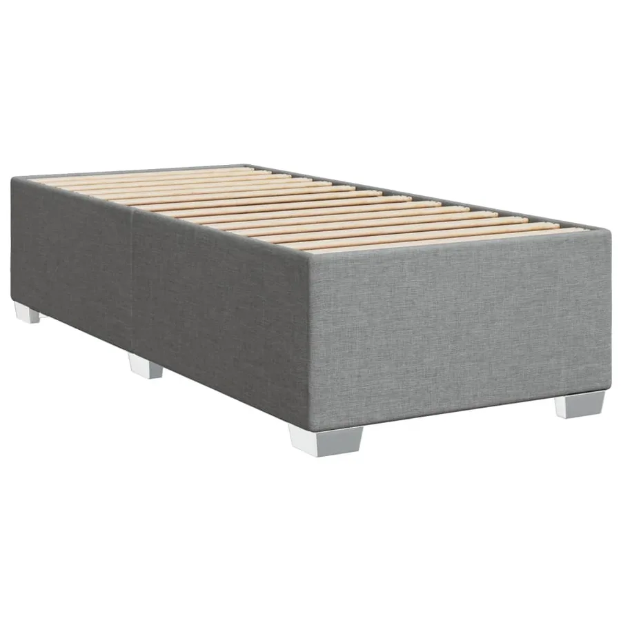 Sommier à lattes de lit avec matelas Gris clair 90x200 cm Tissu - 5