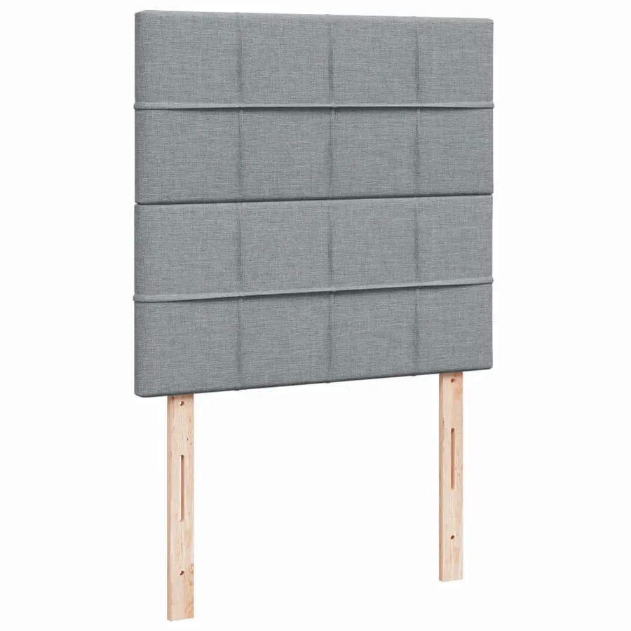 Sommier à lattes de lit avec matelas Gris clair 90x200 cm Tissu - 8
