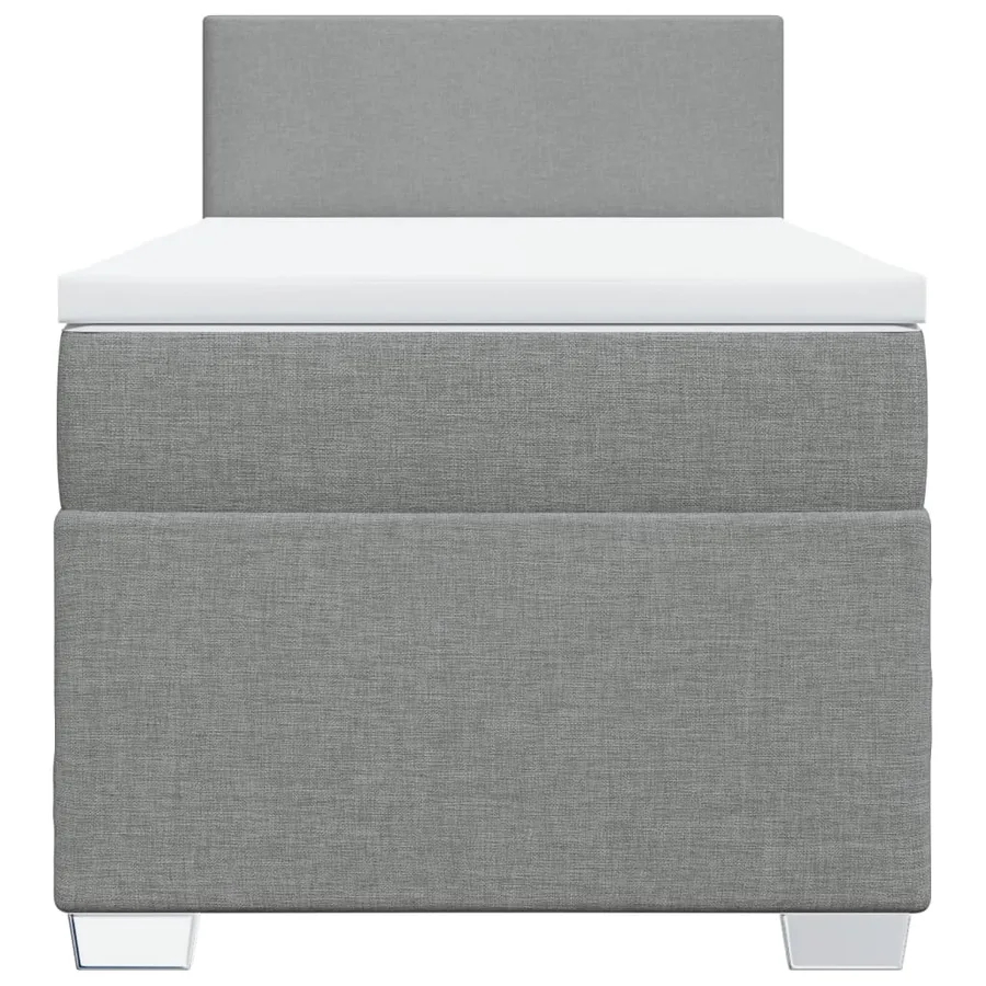 Sommier à lattes de lit avec matelas Gris clair 90x200 cm Tissu - 4