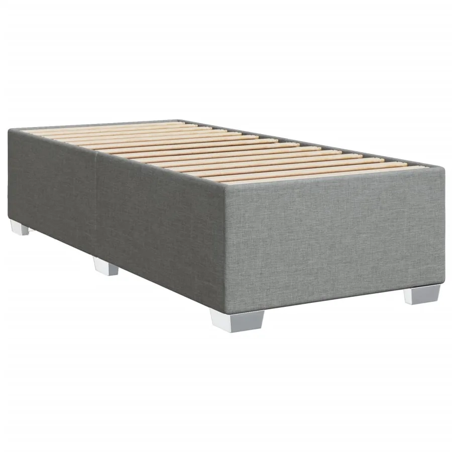 Sommier à lattes de lit avec matelas Gris clair 90x200 cm Tissu - 8