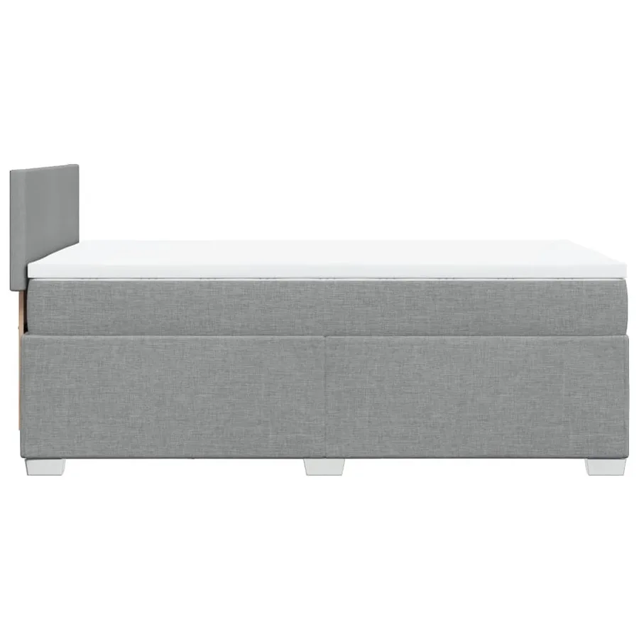 Sommier à lattes de lit avec matelas Gris clair 90x200 cm Tissu - 11