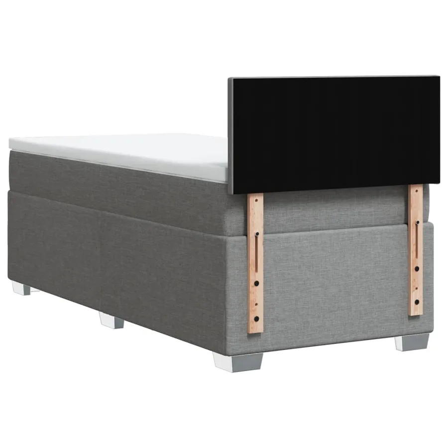 Sommier à lattes de lit avec matelas Gris clair 90x200 cm Tissu - 12