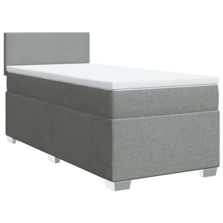 Sommier à lattes de lit avec matelas Gris clair 90x200 cm Tissu - 3