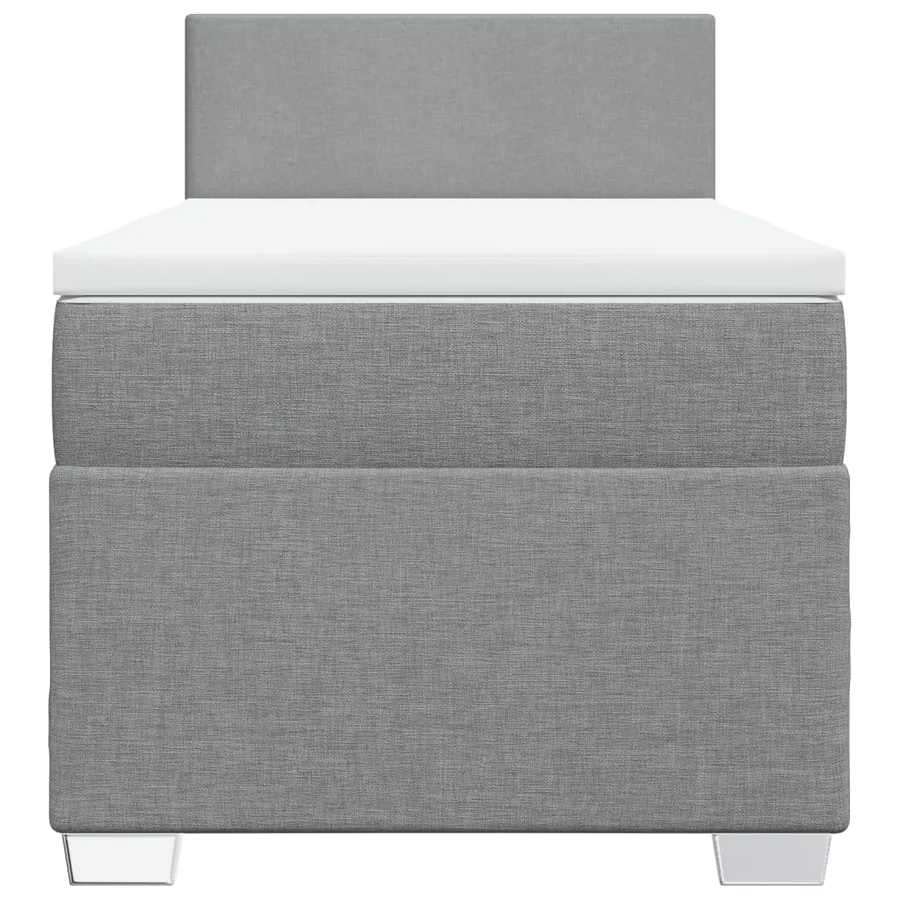 Sommier à lattes de lit avec matelas Gris clair 90x200 cm Tissu - 6