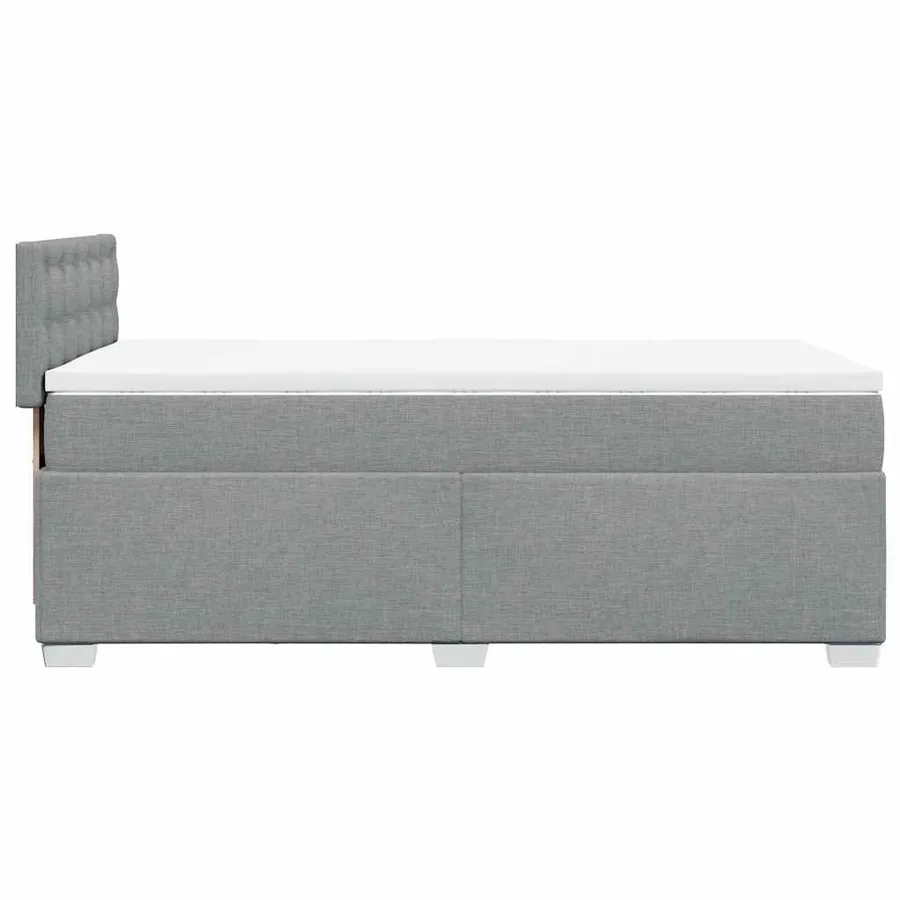Sommier à lattes de lit avec matelas Gris clair 90x200 cm Tissu - 5