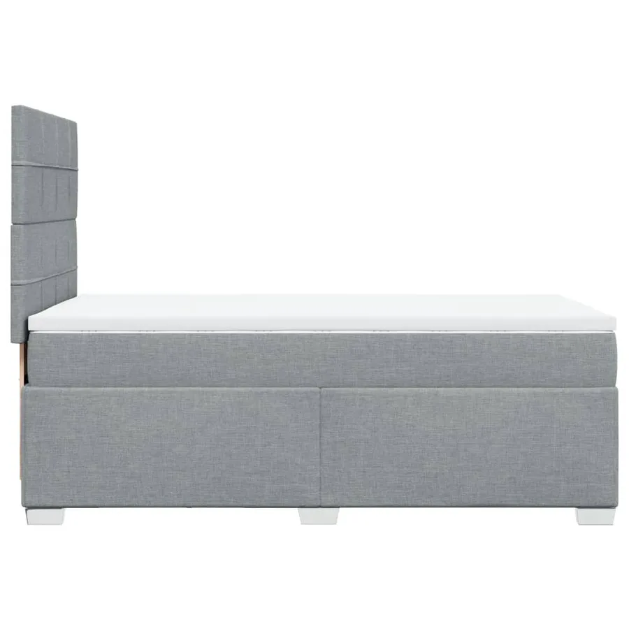 Sommier à lattes de lit avec matelas Gris clair 90x200 cm Tissu - 11