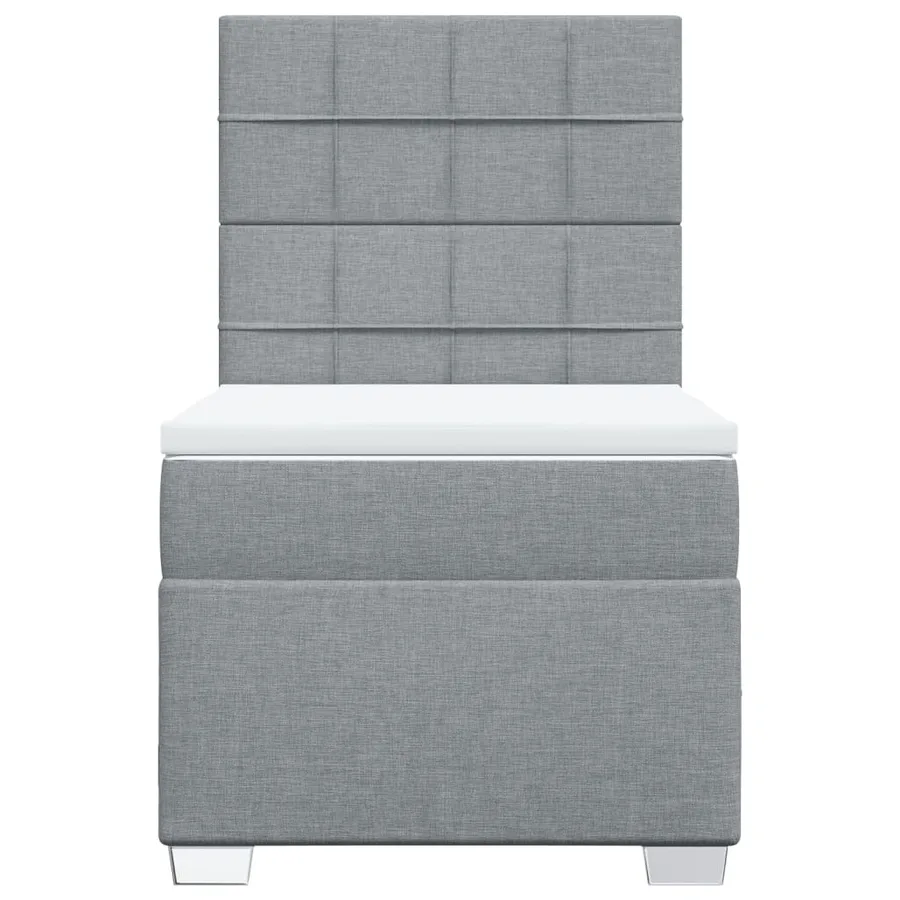 Sommier à lattes de lit avec matelas Gris clair 90x200 cm Tissu - 6