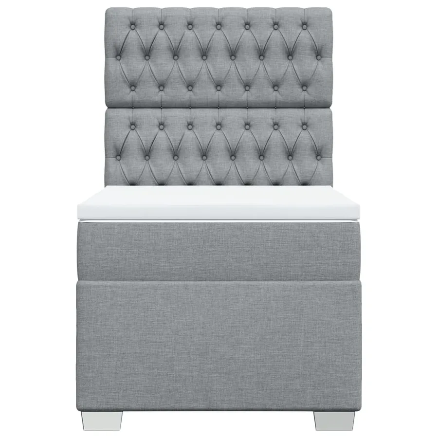 Sommier à lattes de lit avec matelas Gris clair 90x200 cm Tissu - 4
