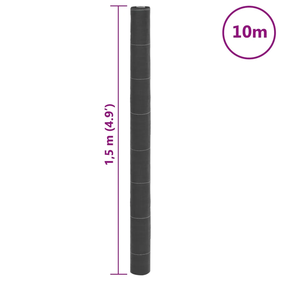 Membrane anti-mauvaises herbes noir 1,5x10 m PP - 8