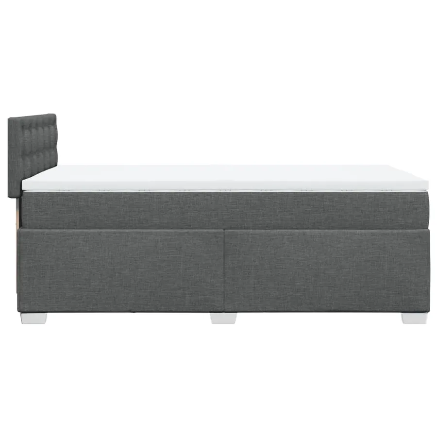 Sommier à lattes de lit et matelas Gris foncé 90x190 cm Tissu - 5