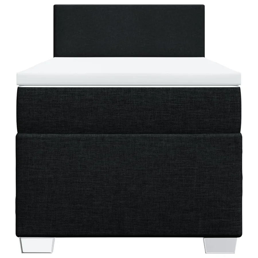 Sommier à lattes de lit avec matelas Noir 90x200 cm Tissu - 6