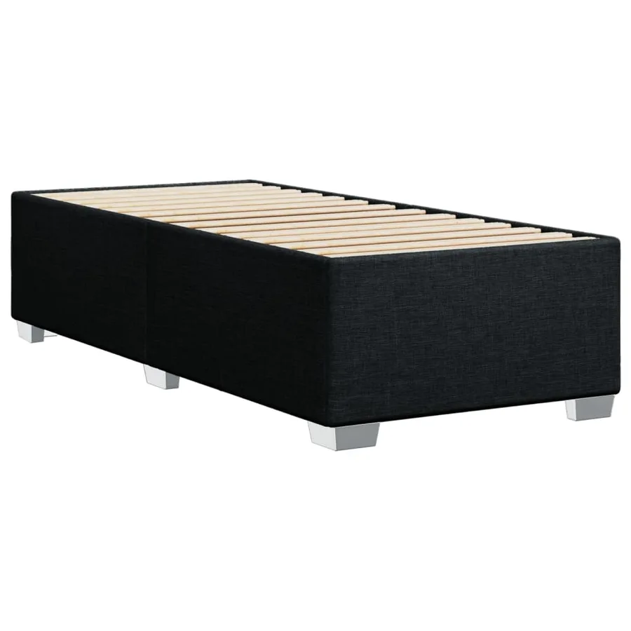 Cadre de lit sans matelas noir 90x200 cm tissu - 6