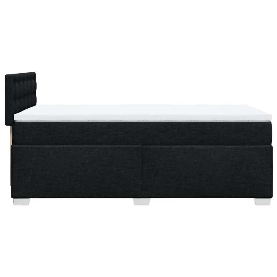 Sommier à lattes de lit avec matelas Noir 90x200 cm Tissu - 11