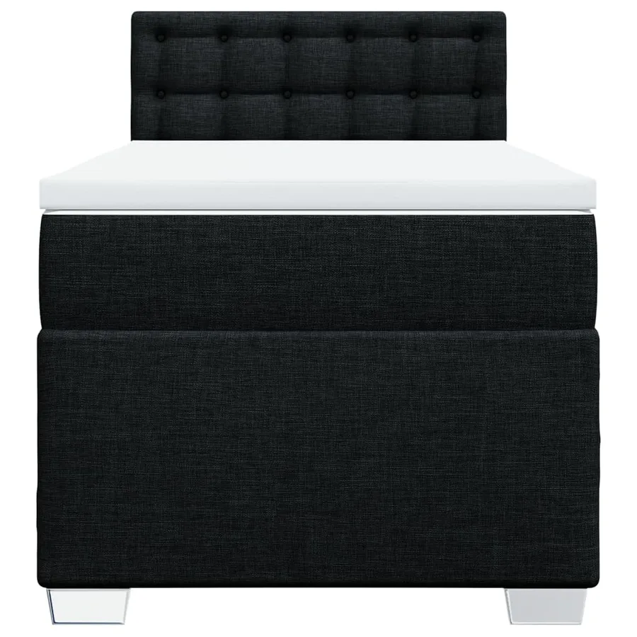 Sommier à lattes de lit avec matelas Noir 90x200 cm Tissu - 6