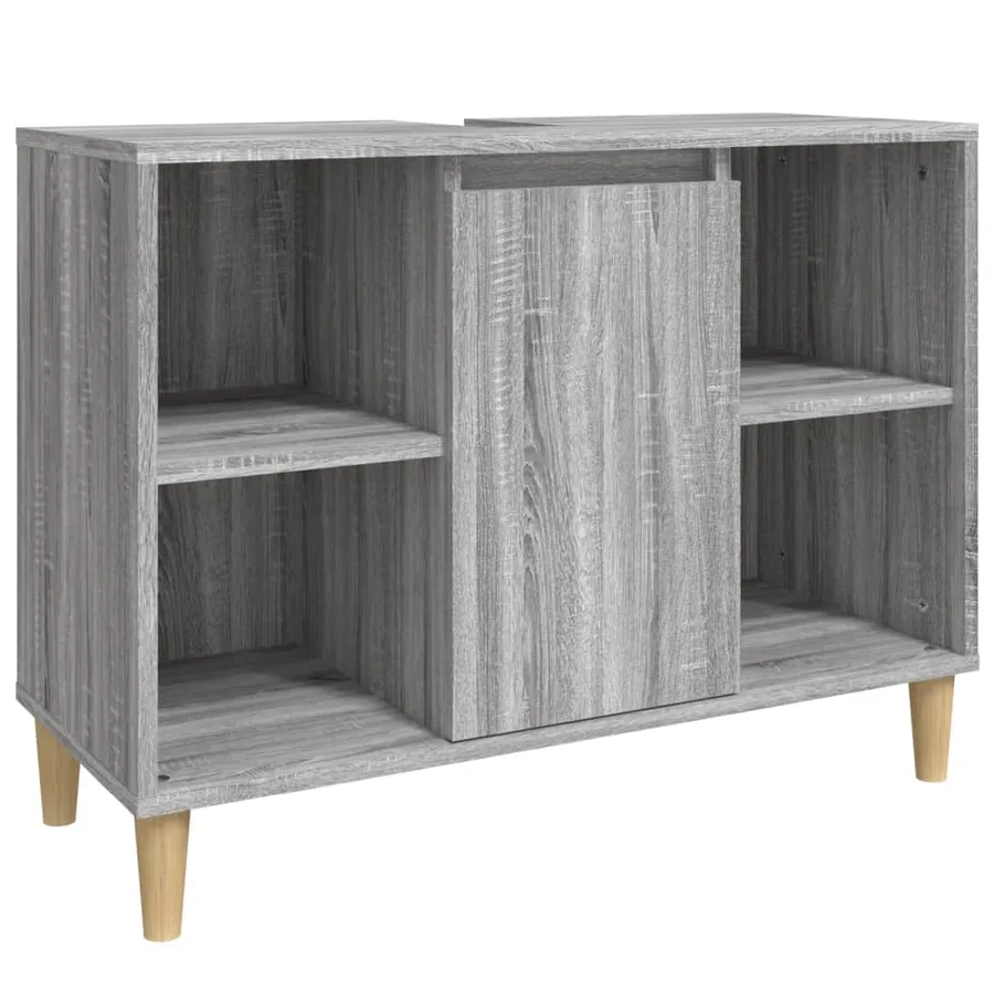 Meuble d'évier sonoma gris 80x33x60 cm bois d'ingénierie - 2