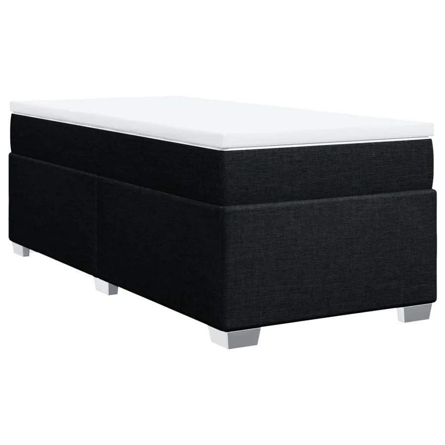 Sommier à lattes de lit avec matelas Noir 90x200 cm Tissu - 2