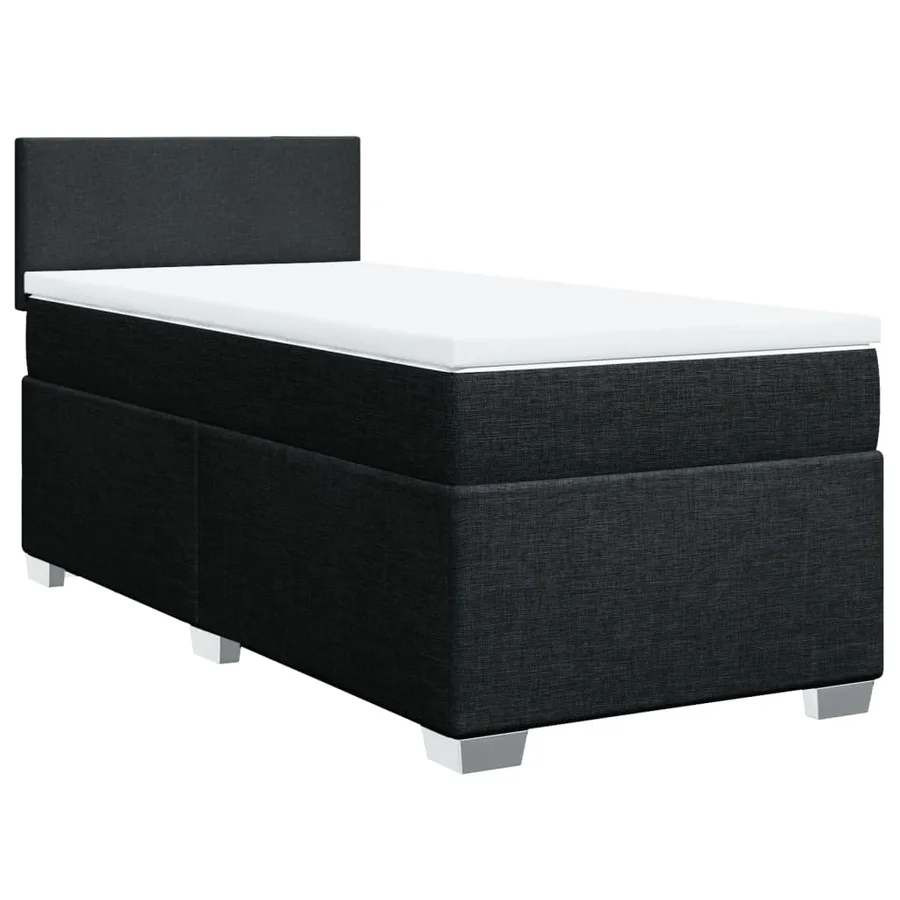 Sommier à lattes de lit avec matelas Noir 90x200 cm Tissu - 2