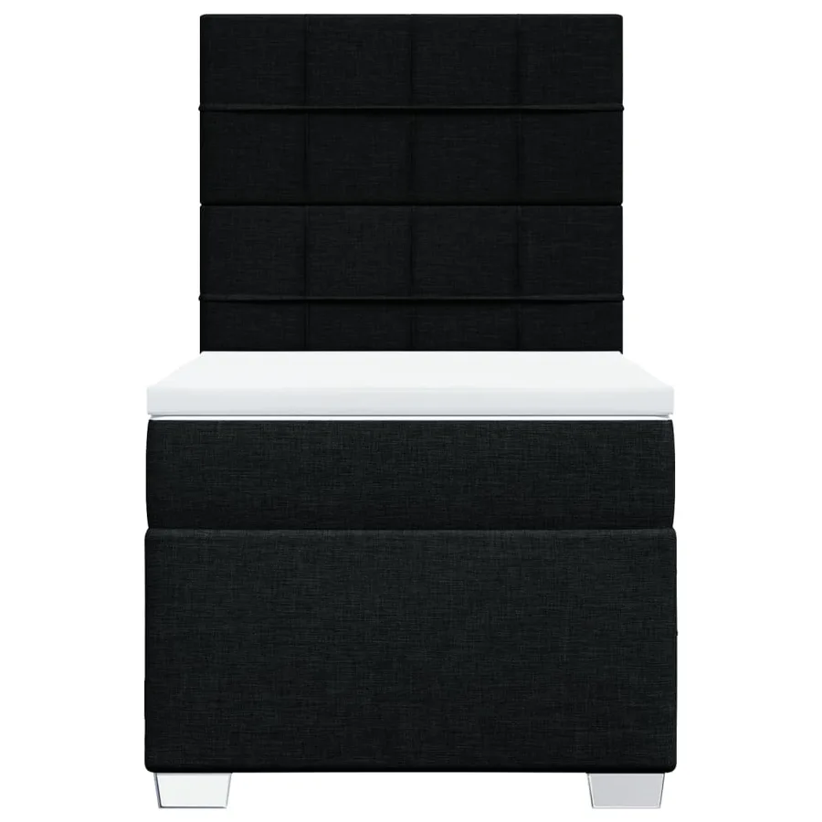 Sommier à lattes de lit avec matelas Noir 90x200 cm Tissu - 6