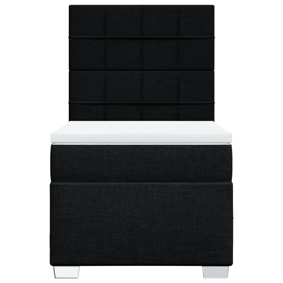 Sommier à lattes de lit avec matelas Noir 90x200 cm Tissu - 4