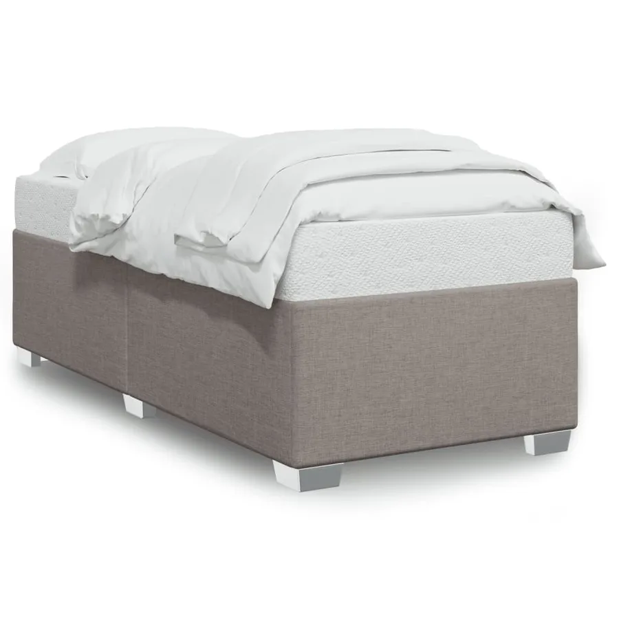 Cadre de lit sans matelas taupe 90x200 cm tissu - 2