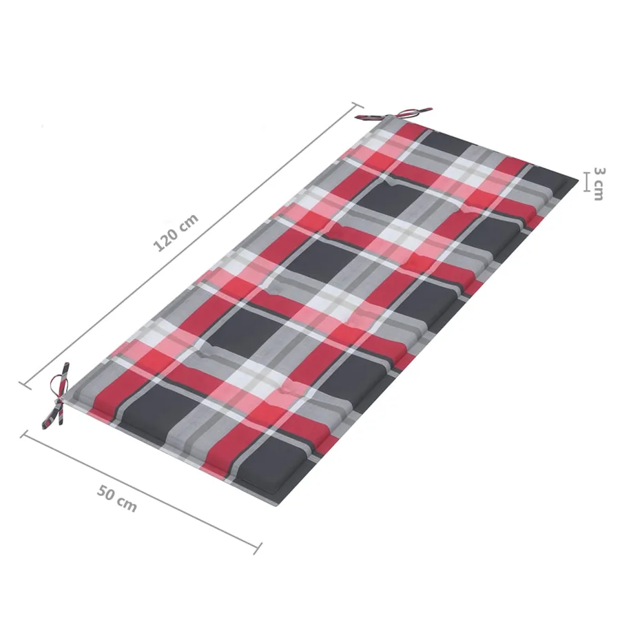 Banc de jardin avec coussin 120 cm Bois d'acacia massif - 9