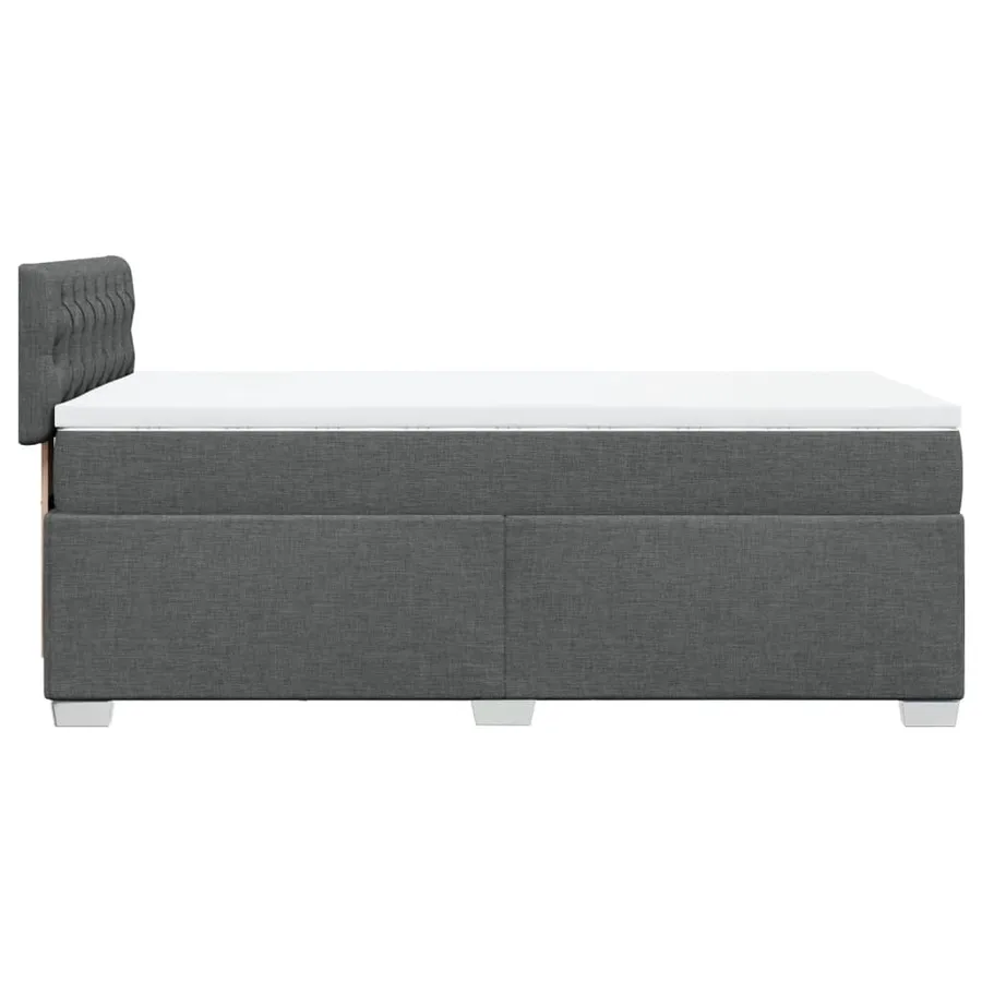 Sommier à lattes de lit et matelas Gris foncé 90x190 cm Tissu - 11