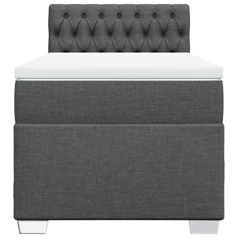 Sommier à lattes de lit et matelas Gris foncé 90x190 cm Tissu - 6