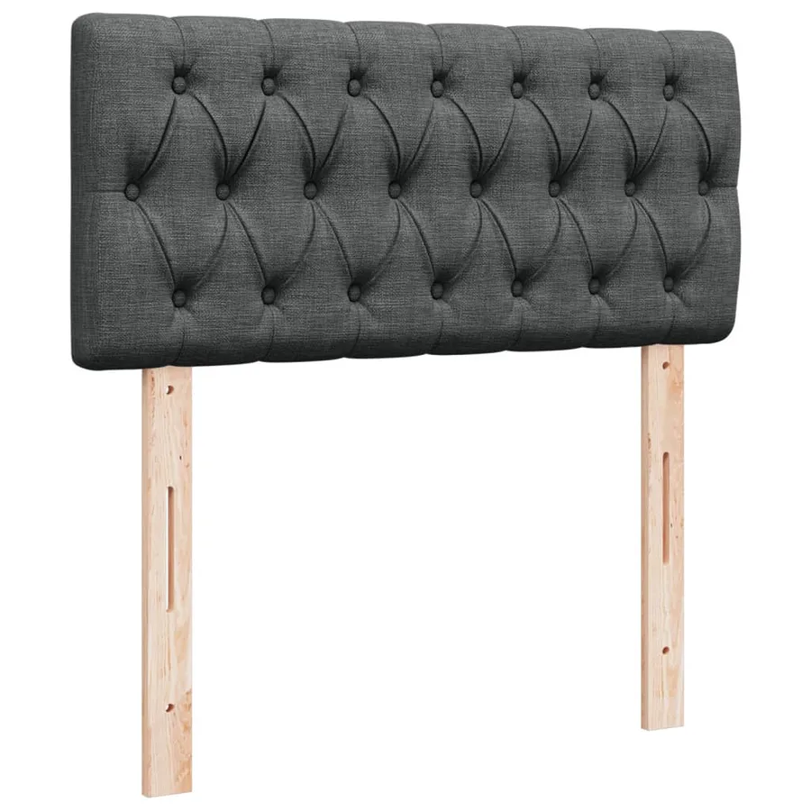 Sommier à lattes de lit et matelas Gris foncé 90x190 cm Tissu - 7