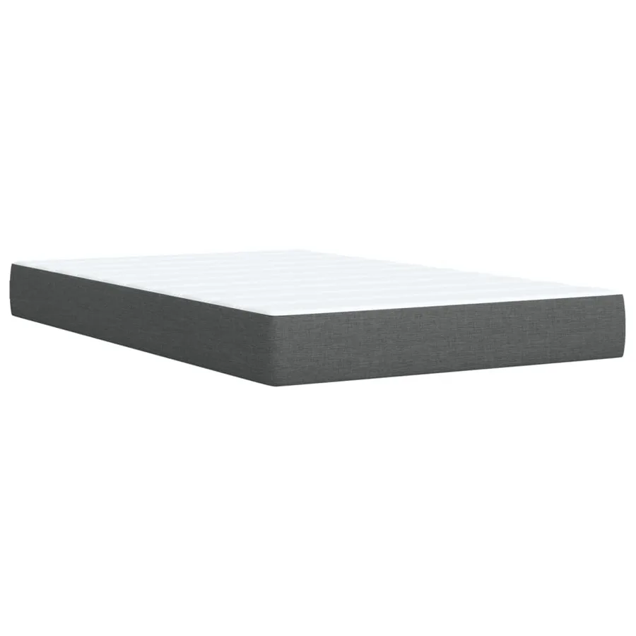 Sommier à lattes de lit et matelas Gris foncé 90x190 cm Tissu - 9