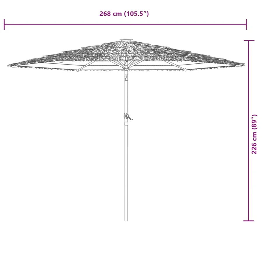 Parasol de jardin avec mât en acier blanc 268x268x226 cm - 11