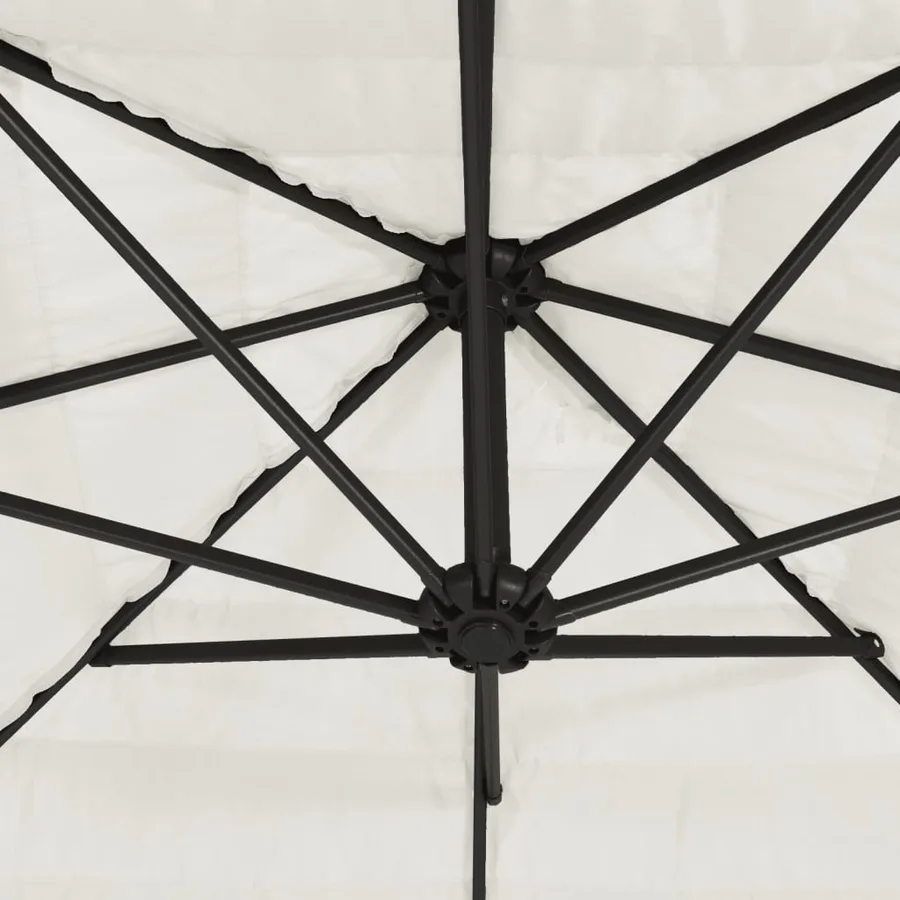 Parasol de jardin avec mât en acier blanc 268x268x226 cm - 7