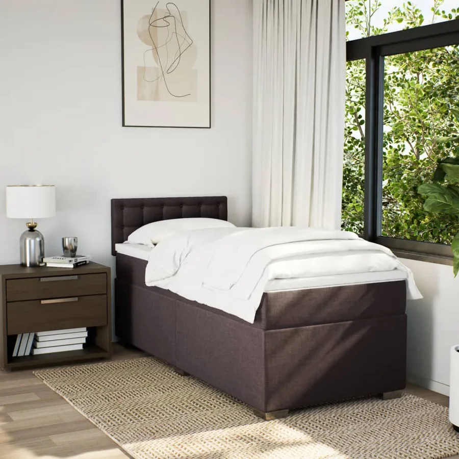 Sommier à lattes de lit avec matelas Marron foncé 80x200 cm - 4