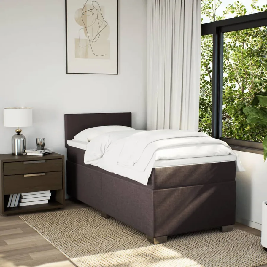 Sommier à lattes de lit avec matelas Marron foncé 80x200 cm - 3
