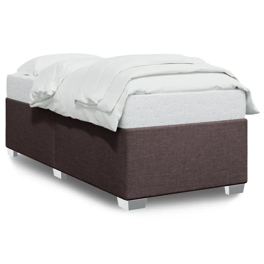 Cadre de lit sans matelas marron foncé 80x200 cm tissu - 2