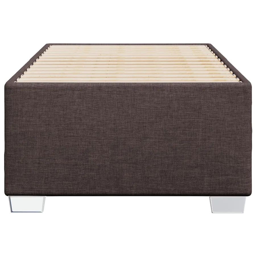 Cadre de lit sans matelas marron foncé 80x200 cm tissu - 4